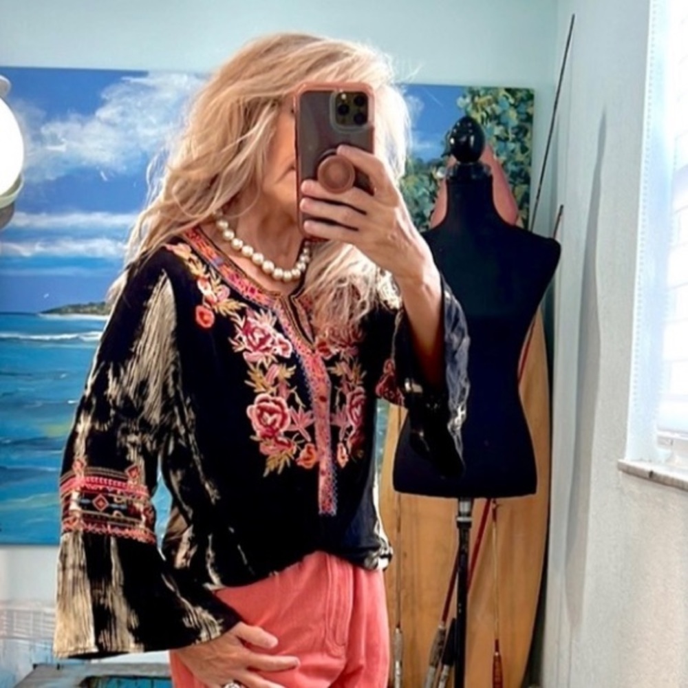Calessa, Gorgeous Tie-Dye Woven Top, Tunic Style, Excellent Condition, S - Picture 1 of 14